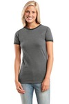 Junior Ladies Perfect Weight Heathered Jersey Ringer Tee