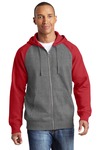 Raglan Colorblock Full Zip Hooded Fleece Jacket