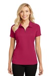 Ladies Pinpoint Mesh Zip Polo