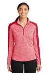 Women's PosiCharge ® Electric Heather Colorblock 1/4 Zip Pullover