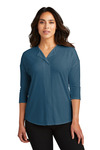 Ladies Concept 3/4 Sleeve Soft Split Neck Top