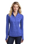 Ladies Sport Wick ® Stretch Reflective Heather 1/2 Zip Pullover