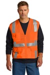 Ansi 107 Class 2 Mesh Six Pocket Zippered Vest