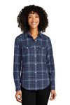 Women's Long Sleeve Ombre Plaid Shirt