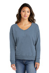 Ladies Beach Wash ® Garment Dyed V Neck Sweatshirt