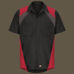 Tri-Color Short Sleeve Shop Shirt