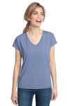 District Made™ - Ladies Mini Stripe Dolman V-Neck Tee. DM422 